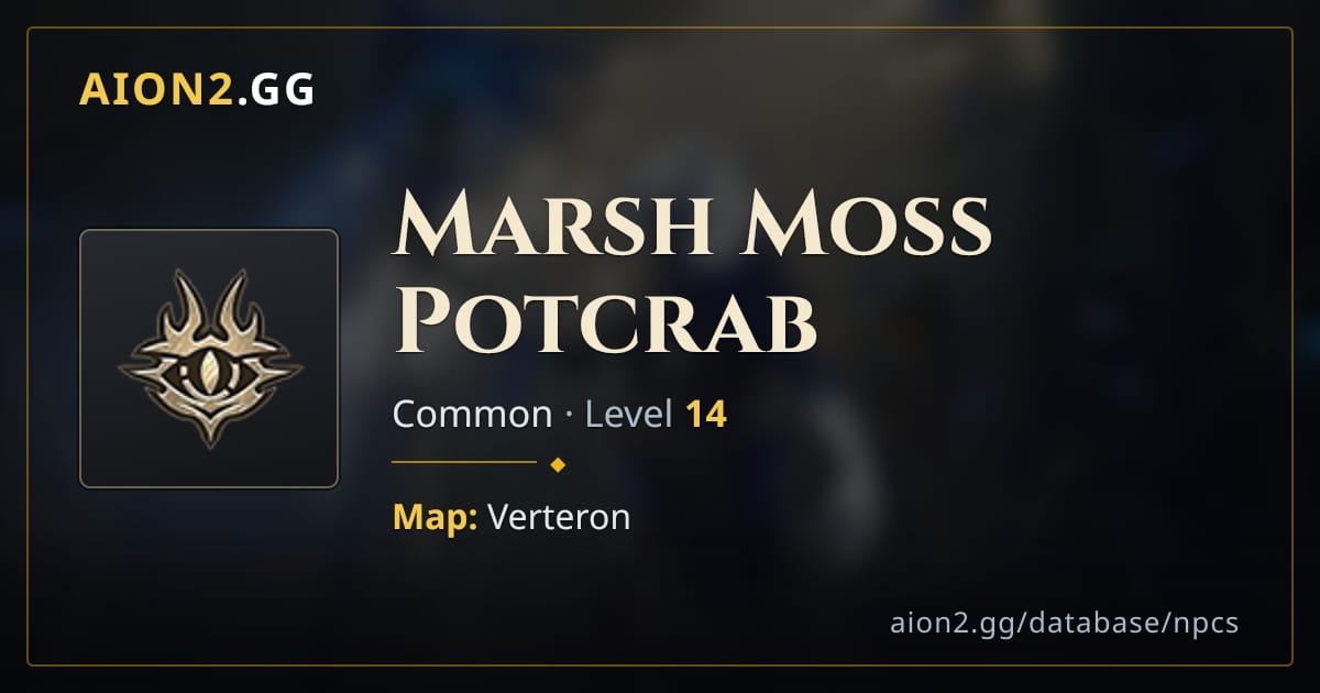 Marsh Moss Potcrab — Aion 2 Monster — Level 14 | Aion2.gg