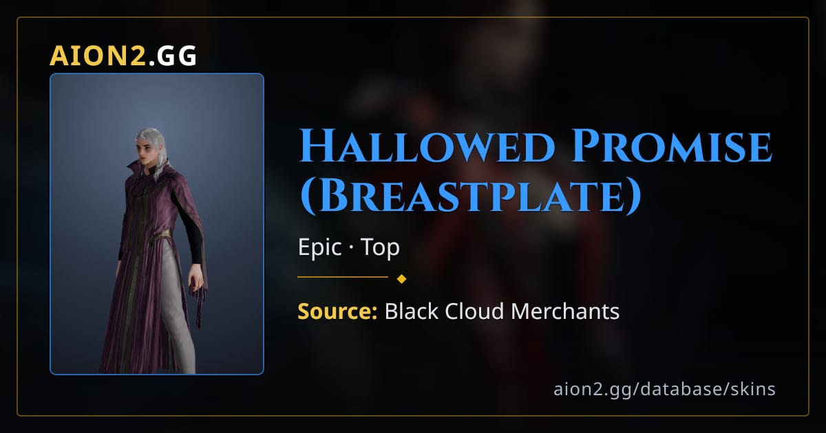 Hallowed Promise (Breastplate) — Aion 2 Skin | Aion2.gg